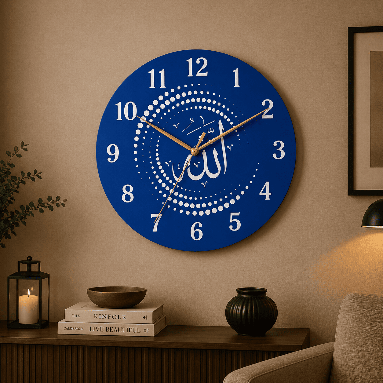 3D Handcrafted Wall Clock (Arabic Art) - Image 1